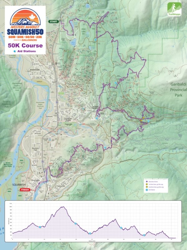 Squamish 50 50K map